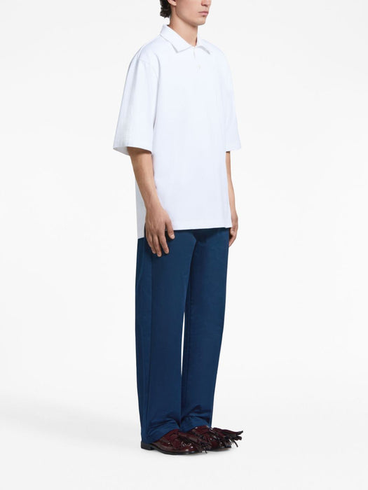 logo-waistband straight-leg cotton trousers PUMU0242A0 UTC31100B80 MARNI 