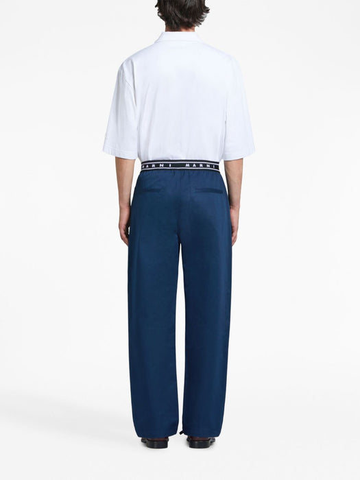 logo-waistband straight-leg cotton trousers PUMU0242A0 UTC31100B80 MARNI 