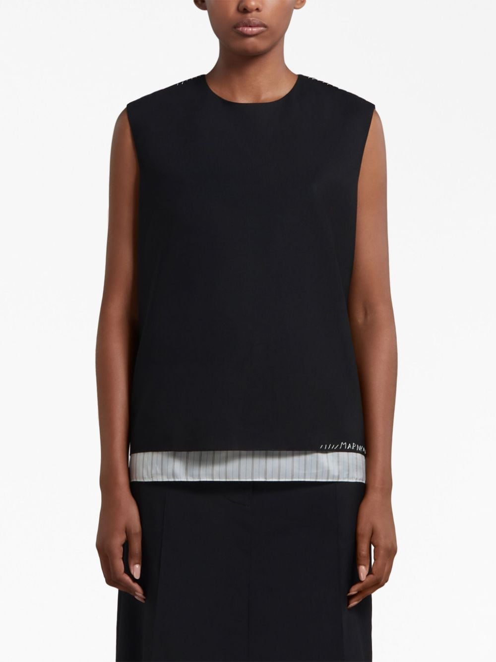 stripe-detail layered blouse TTMA0289SU TW83900N99 MARNI 