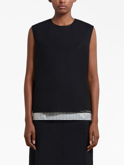 stripe-detail layered blouse TTMA0289SU TW83900N99 MARNI 