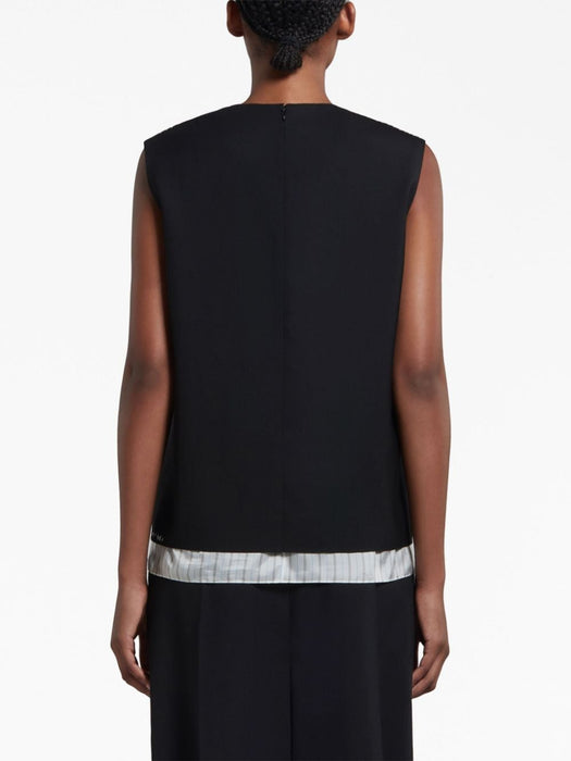 stripe-detail layered blouse TTMA0289SU TW83900N99 MARNI 