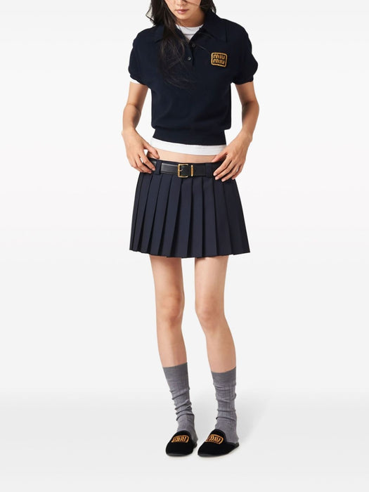 pleated wool miniskirt MG2040 S 232 11ADF0008 MIU MIU 