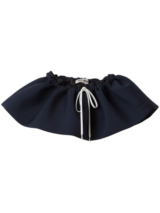 logo-appliqué wool miniskirt MG2200 S-OOO 14Z0F0124 MIU MIU 