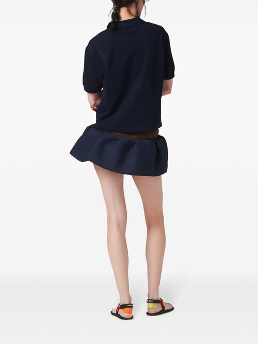 logo-appliqué wool miniskirt MG2200 S-OOO 14Z0F0124 MIU MIU 