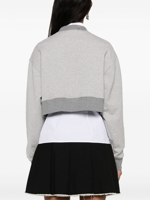 logo-print cropped cotton sweatshirt MJL779 S OOO 14EJF0031 MIU MIU 