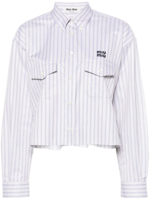 striped cropped shirt MK1831 S OOO 14H3F03QI MIU MIU 
