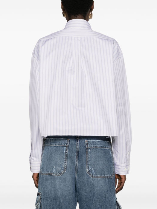 striped cropped shirt MK1831 S OOO 14H3F03QI MIU MIU 