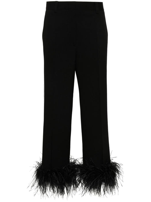 feather-trimmed trousers MP1739 S OOO 1378F0002 MIU MIU 