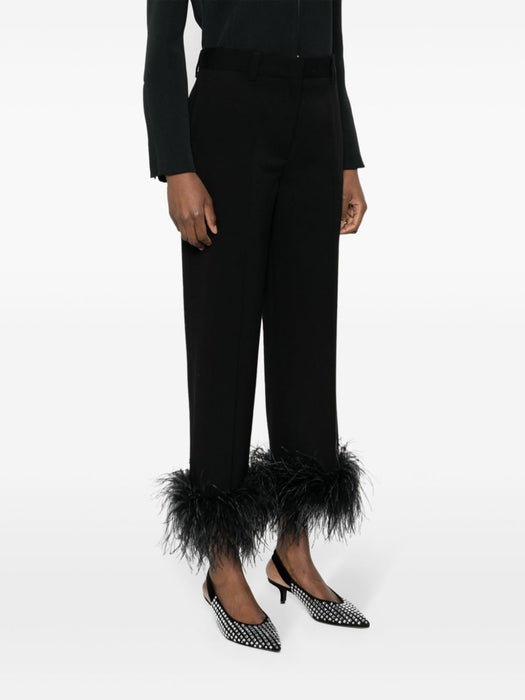 feather-trimmed trousers MP1739 S OOO 1378F0002 MIU MIU 