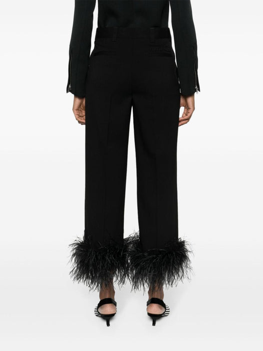 feather-trimmed trousers MP1739 S OOO 1378F0002 MIU MIU 
