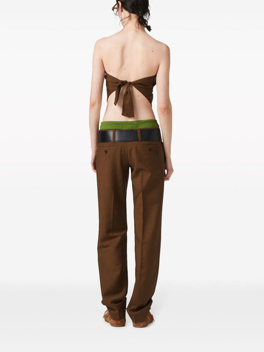 logo-embroidered wool trousers MP1785 S-OOO 12I1F0478 MIU MIU 