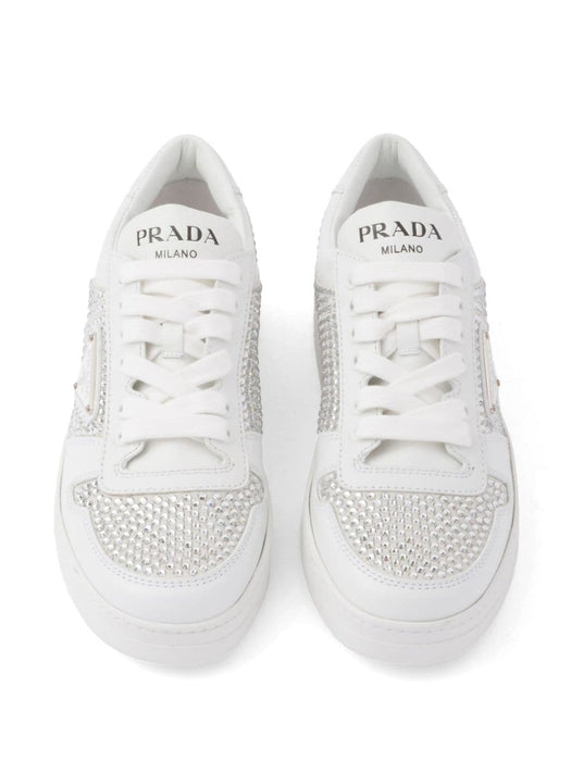 crystal-embellished leather sneakers 1E348N F 030 2AWLF0009 PRADA 