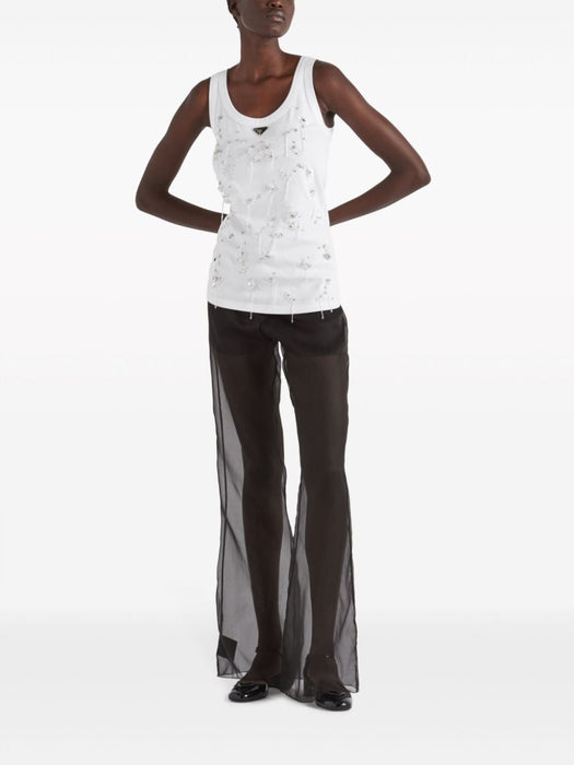 embroidered ribbed tank top 39546R S OOO 13X6F0009 PRADA 