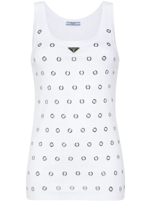 triangle-logo eyelets tank top 39546R S OOO 1424F0009 PRADA 