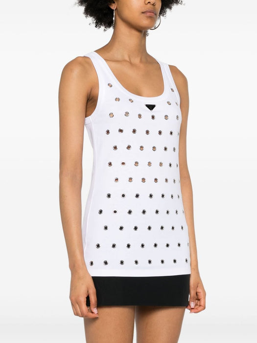 triangle-logo eyelets tank top 39546R S OOO 1424F0009 PRADA 