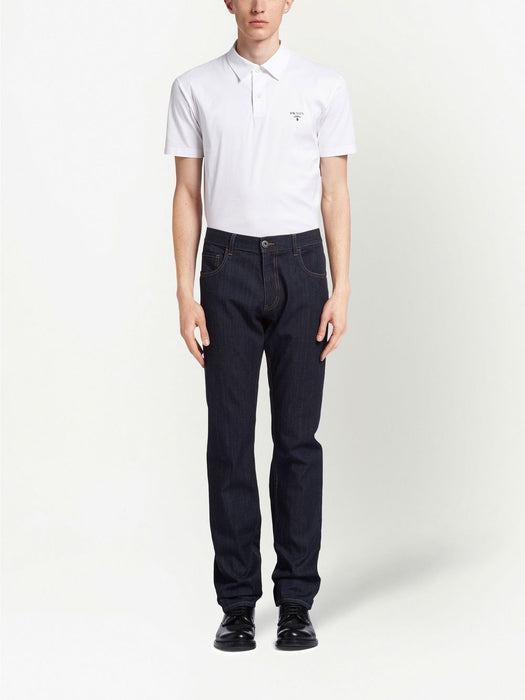 contrast-stitch straight-leg jeans GEP178 S 221 1BJUF0008 PRADA 