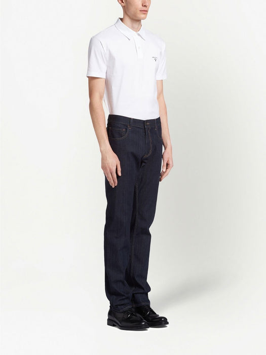 contrast-stitch straight-leg jeans GEP178 S 221 1BJUF0008 PRADA 