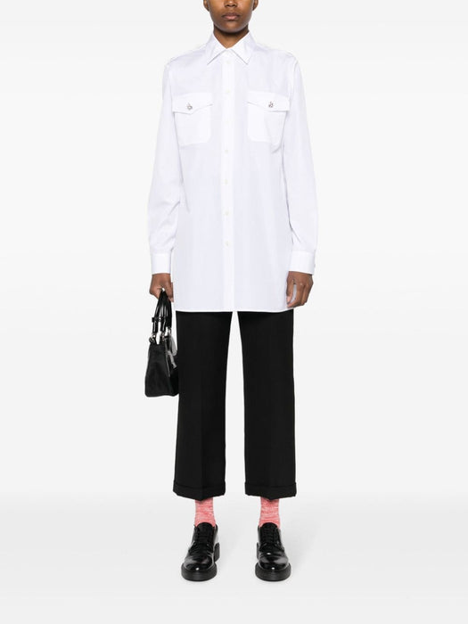 crystal-button cotton shirt P478GX S OOO 126LF0009 PRADA 
