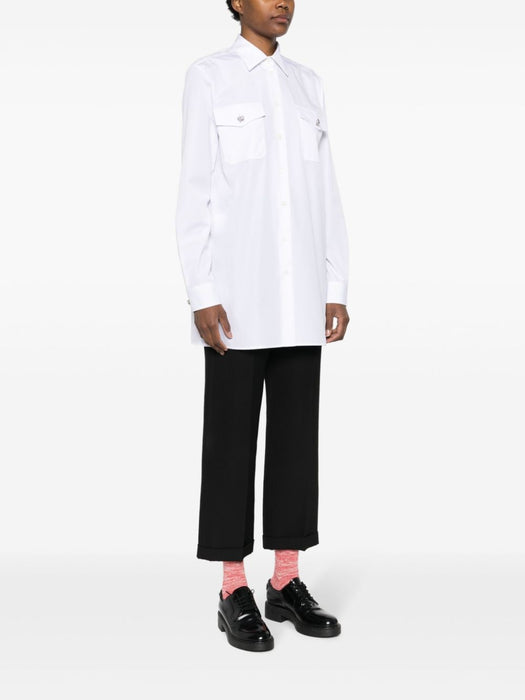 crystal-button cotton shirt P478GX S OOO 126LF0009 PRADA 