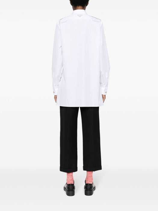 crystal-button cotton shirt P478GX S OOO 126LF0009 PRADA 