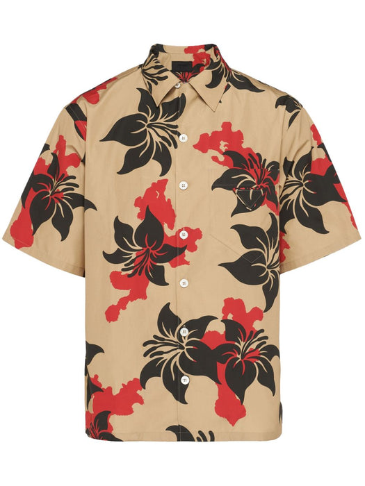 floral-print cotton shirt UCS414 S 221 14QIF0F9Y PRADA 