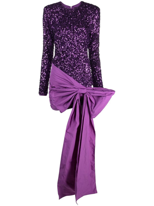bow-embellished sequinned-tulle minidress 1115692073 19-3540 ROTATE 