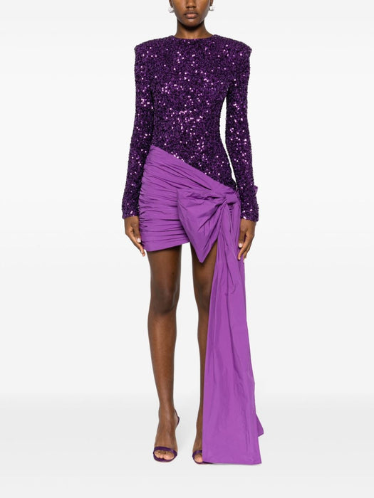 bow-embellished sequinned-tulle minidress 1115692073 19-3540 ROTATE 