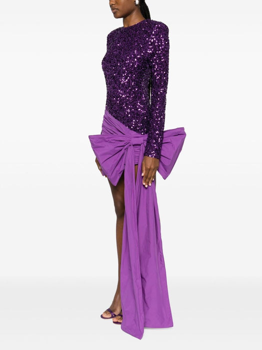 bow-embellished sequinned-tulle minidress 1115692073 19-3540 ROTATE 
