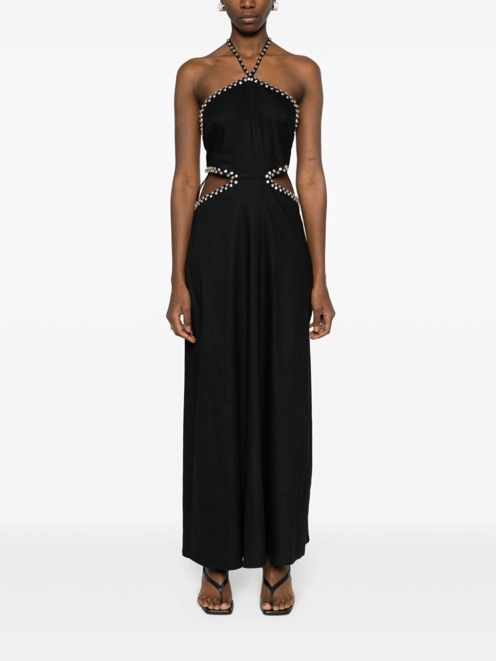 rhinestone-embellished dress 124-1186-SW BLACK SIMKHAI 