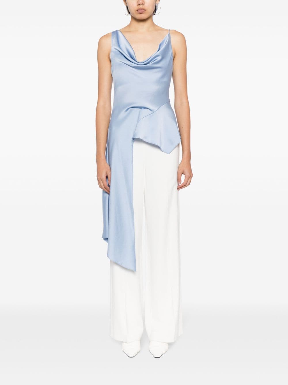 Ronnie asymmetric draped top 124-2013-Q MARINA BLUE SIMKHAI 