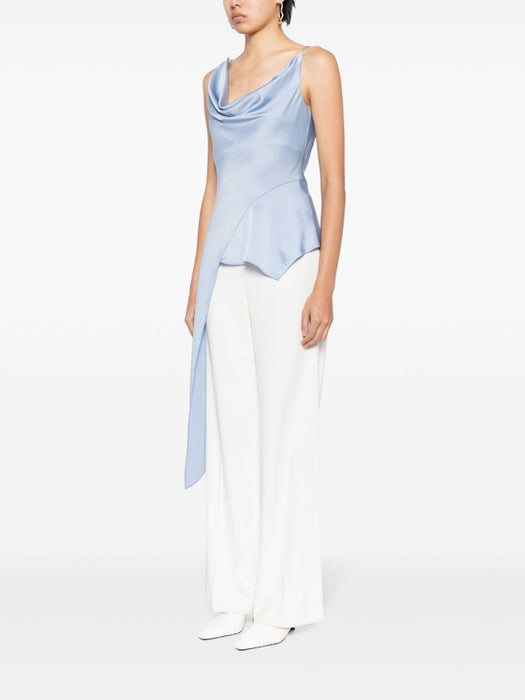 Ronnie asymmetric draped top 124-2013-Q MARINA BLUE SIMKHAI 