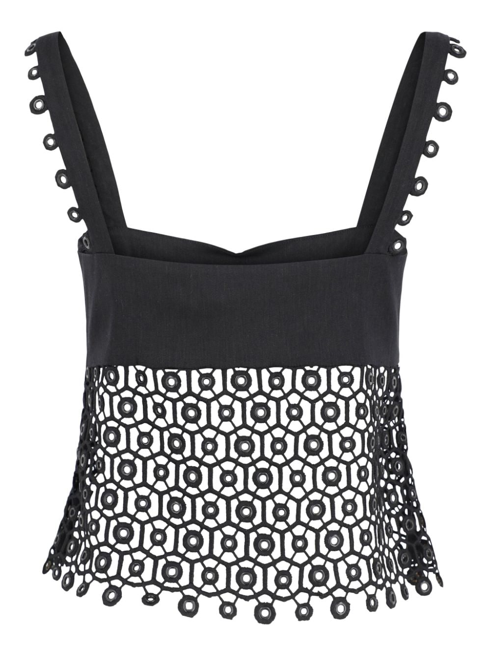 Dorian eyelet-embellished sleeveless top 124-2311-SW BLACK SIMKHAI 