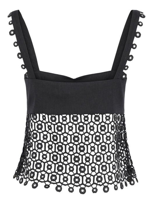 Dorian eyelet-embellished sleeveless top 124-2311-SW BLACK SIMKHAI 