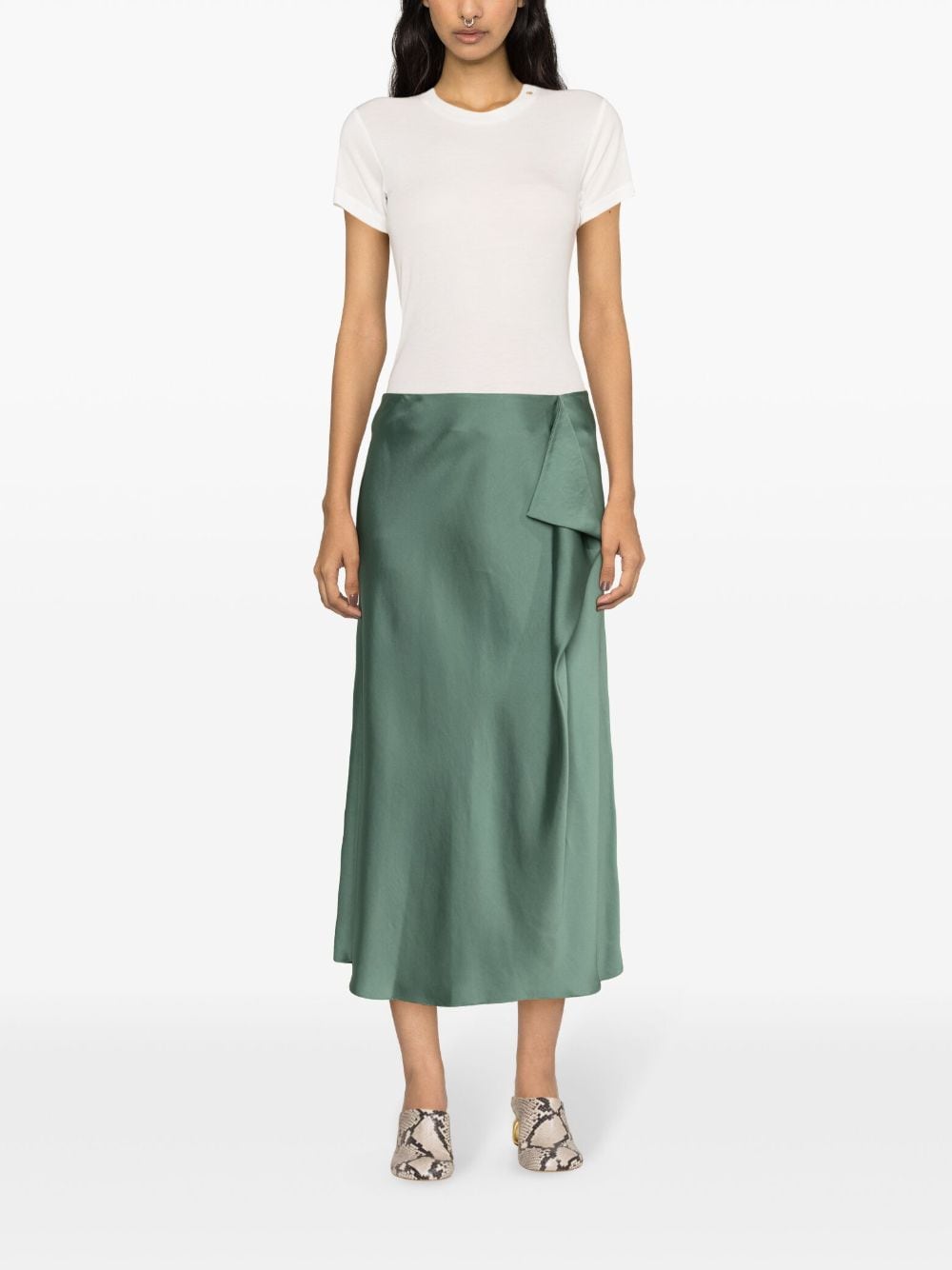 drape-detailed satin maxi skirt 124-3010-Q PARK SLOPE SIMKHAI 