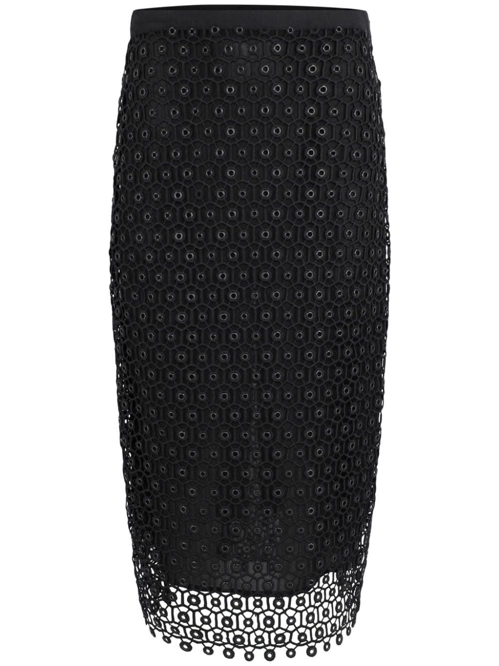 Karolina open-knit midi skirt 124-3024-SW BLACK SIMKHAI 