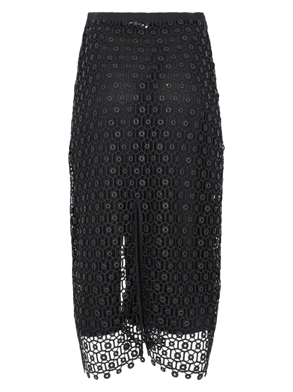 Karolina open-knit midi skirt 124-3024-SW BLACK SIMKHAI 