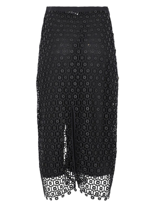 Karolina open-knit midi skirt 124-3024-SW BLACK SIMKHAI 