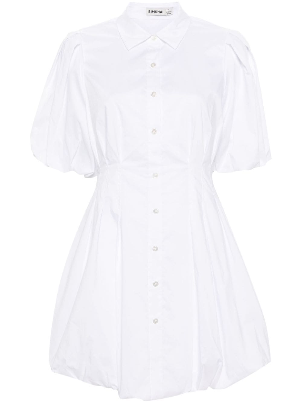 Cleo puffball mini shirtdress SI-1030-T WHITE SIMKHAI 