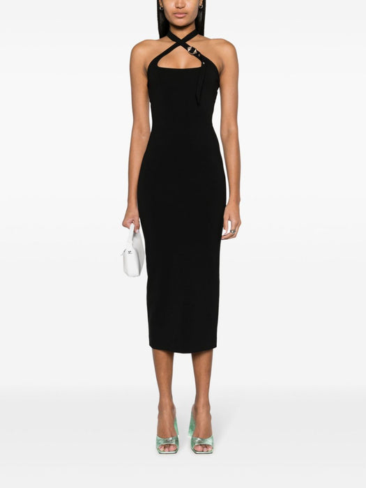 buckle-embellished halterneck midi dress 241WCM102 RY02100 THE ATTICO 