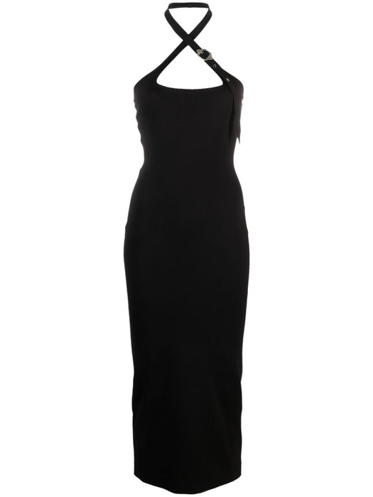 buckle-embellished halterneck midi dress 241WCM102 RY02100 THE ATTICO 