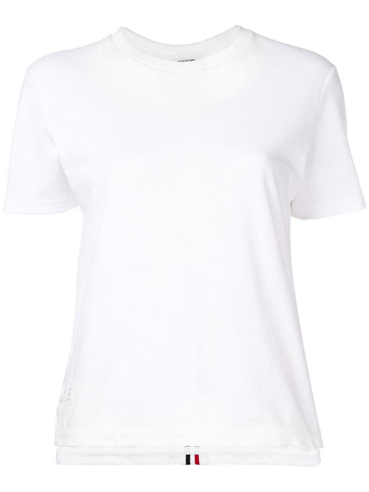 RWB stripe relaxed piqué T-shirt FJS013A 00050100 THOM BROWNE 