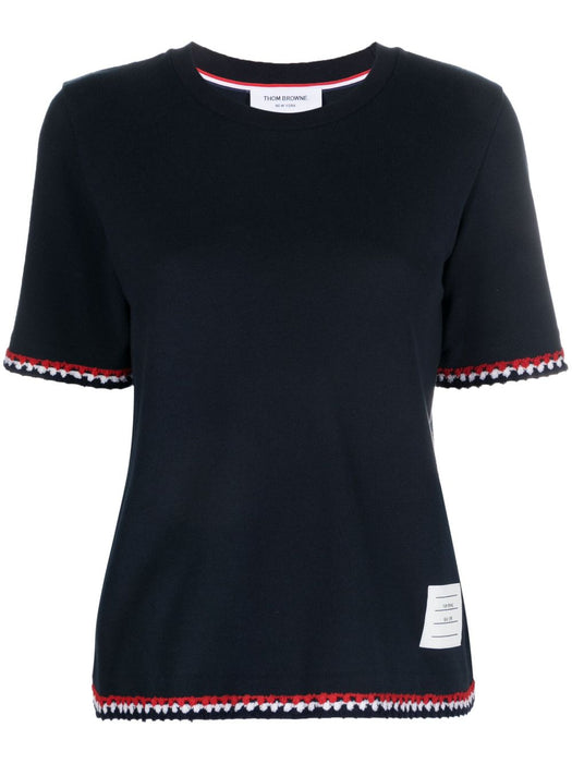 RWB-stripe cotton T-shirt FJS174A J0089415 THOM BROWNE 