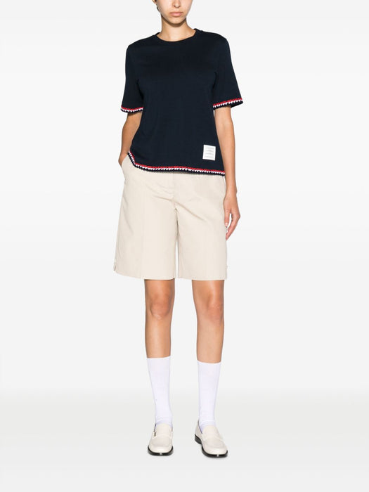 RWB-stripe cotton T-shirt FJS174A J0089415 THOM BROWNE 