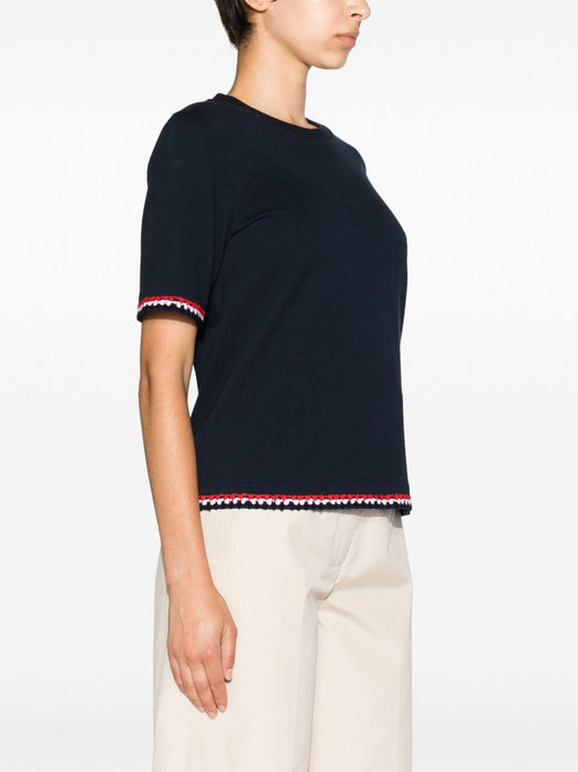 RWB-stripe cotton T-shirt FJS174A J0089415 THOM BROWNE 