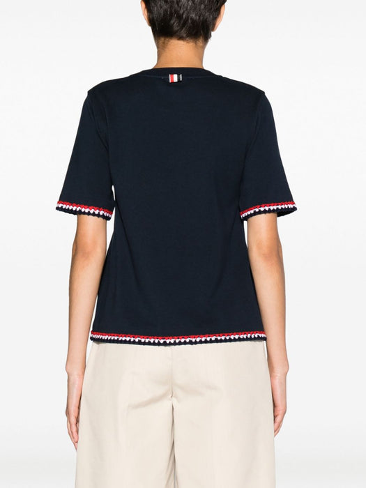 RWB-stripe cotton T-shirt FJS174A J0089415 THOM BROWNE 