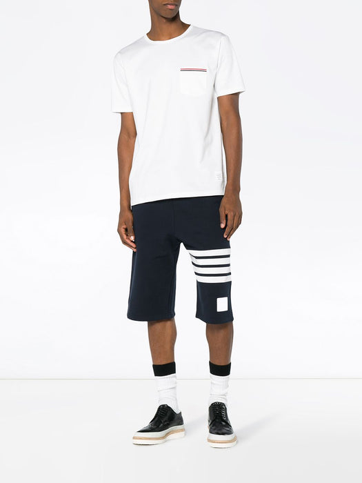 Rwb pocket trim cotton T-shirt MJS010A 01454100 THOM BROWNE 