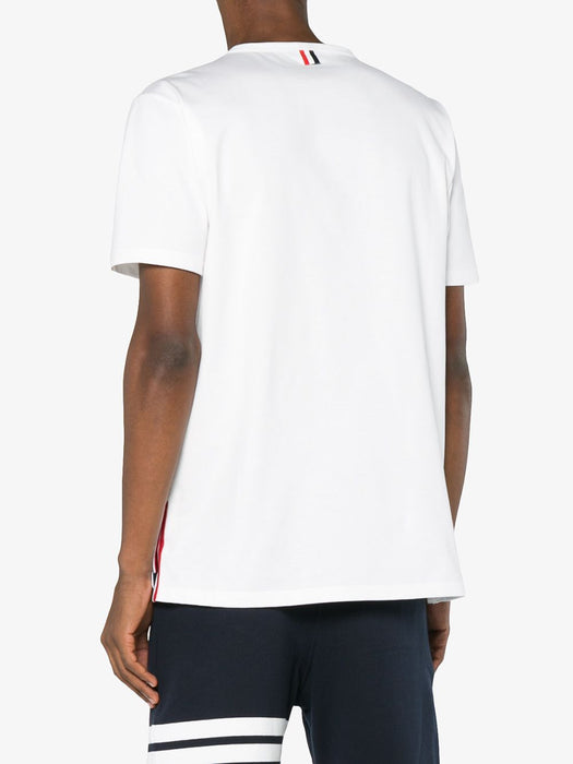 Rwb pocket trim cotton T-shirt MJS010A 01454100 THOM BROWNE 