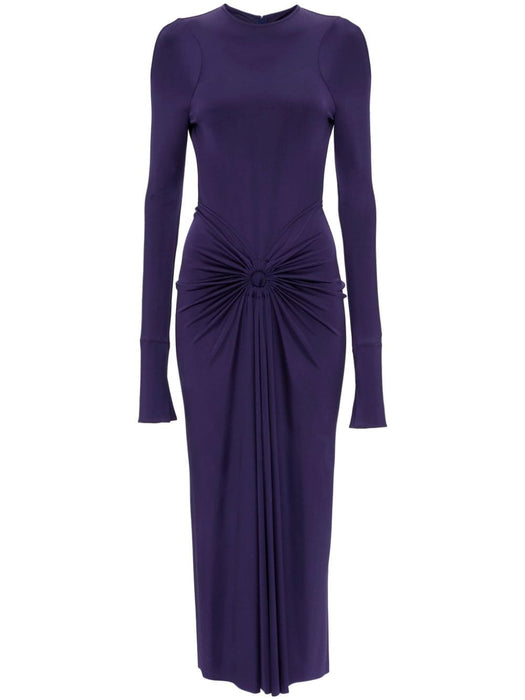long-sleeve gathered midi dress 1124WDR005276A  VICTORIA BECKHAM 
