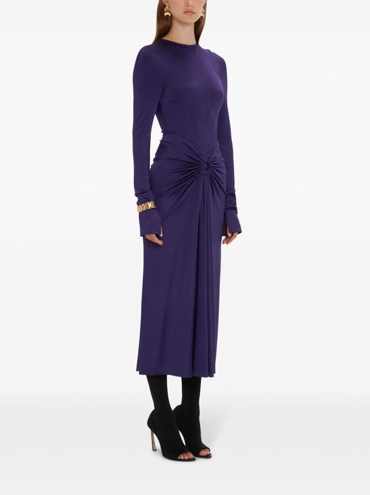 long-sleeve gathered midi dress 1124WDR005276A  VICTORIA BECKHAM 