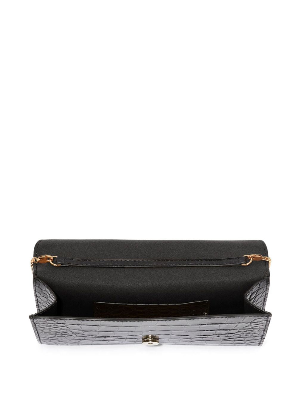 Croc-Effect Leather Wallet On Chain B124AAC005334A  VICTORIA BECKHAM 